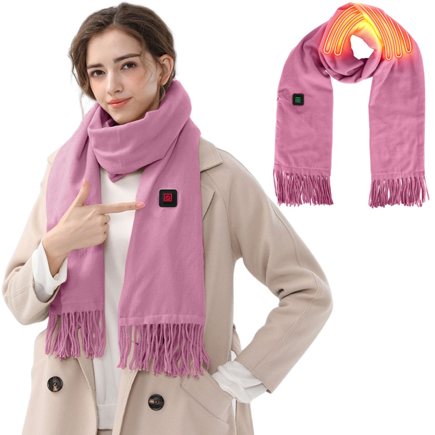 Electric Heated Scarf – Rechargeable Winter Neck Warmer