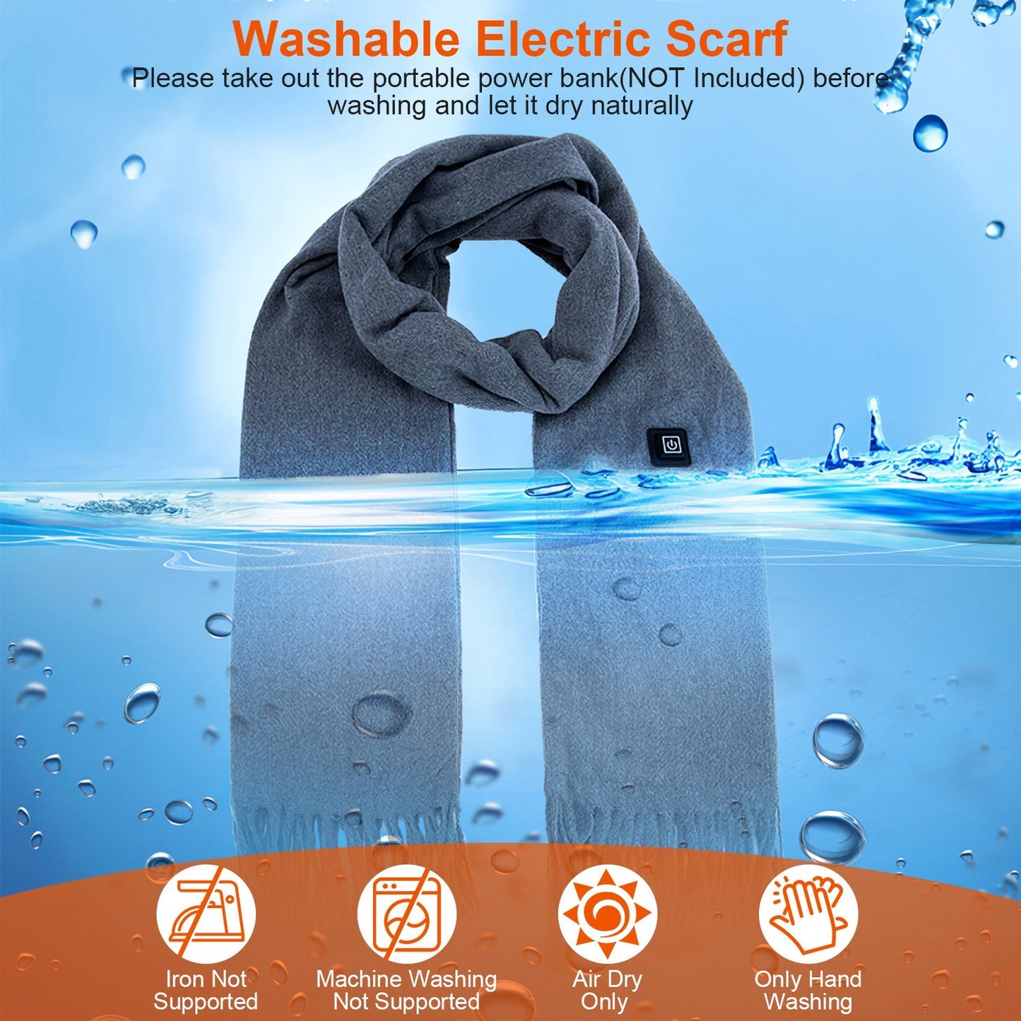 Electric Heated Scarf – Rechargeable Winter Neck Warmer