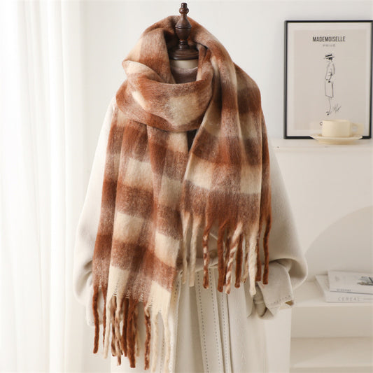 Winter Scarf Plaid Men's And Women's - Warm Scarf