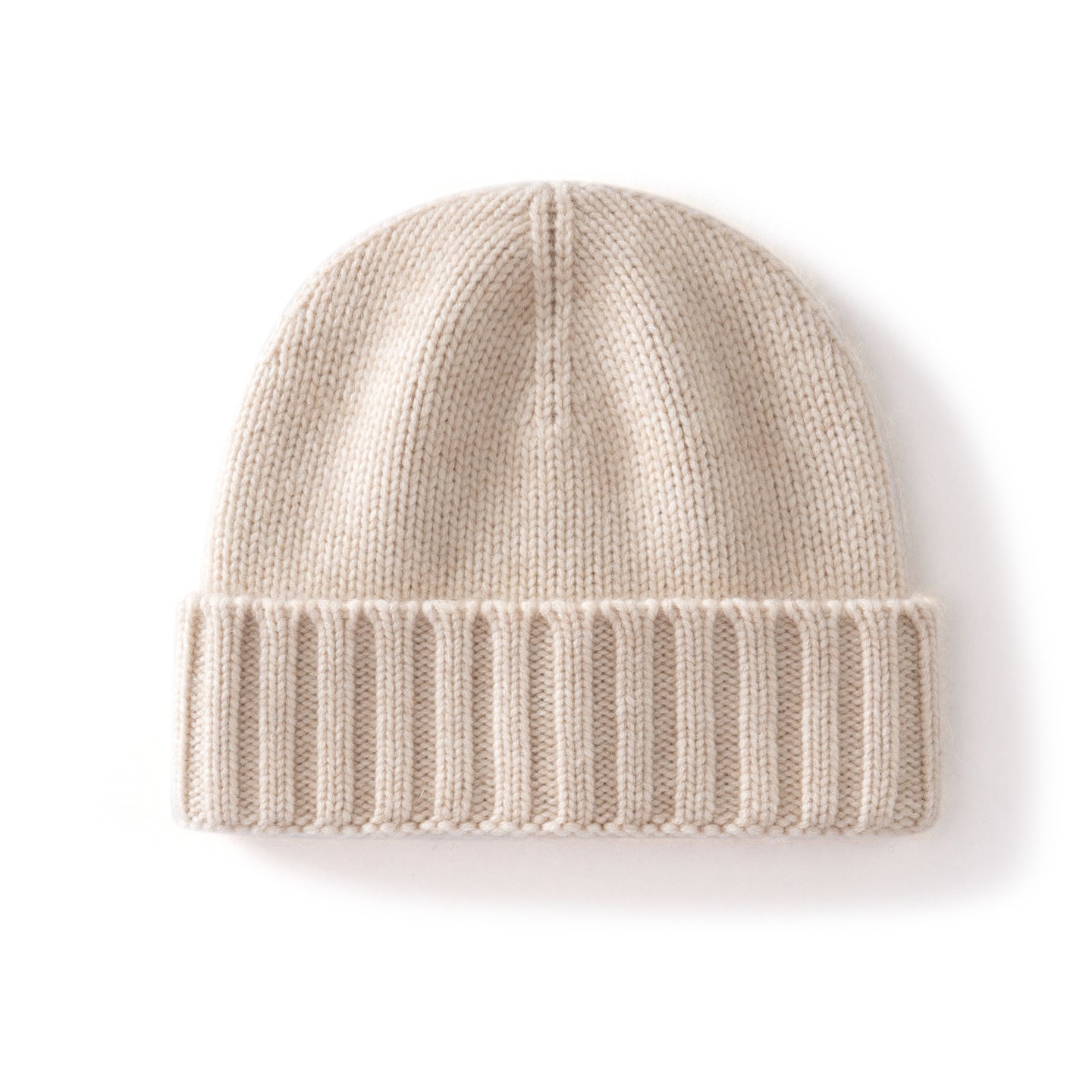 Cashmere Beanie Hat -  Knitted Flanging Beanie