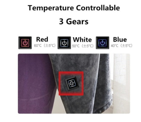 Rechargeable Heated Fleece Blanket – Portable Electric Throw for Home & Travel