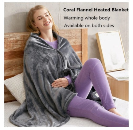 Rechargeable Heated Fleece Blanket – Portable Electric Throw for Home & Travel