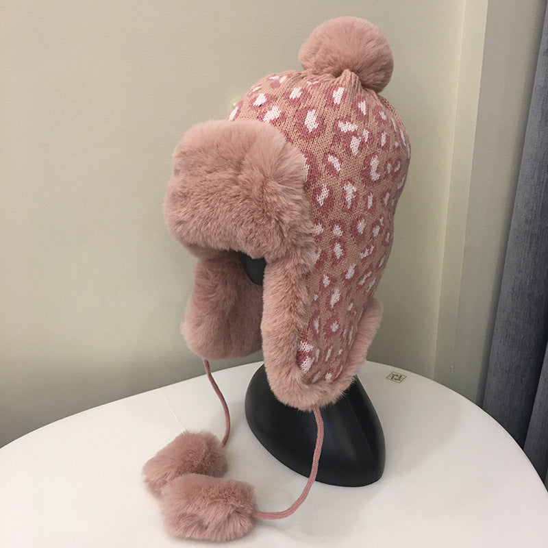 Leopard Print Knitted Earmuffs