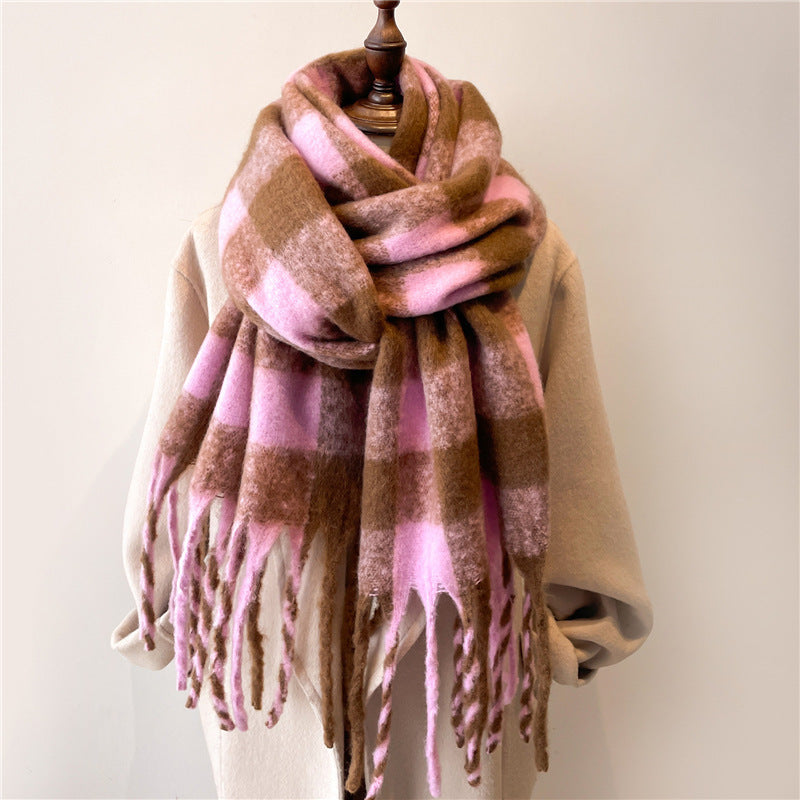 Winter Scarf Plaid Men's And Women's - Warm Scarf