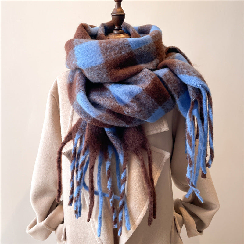 Winter Scarf Plaid Men's And Women's - Warm Scarf