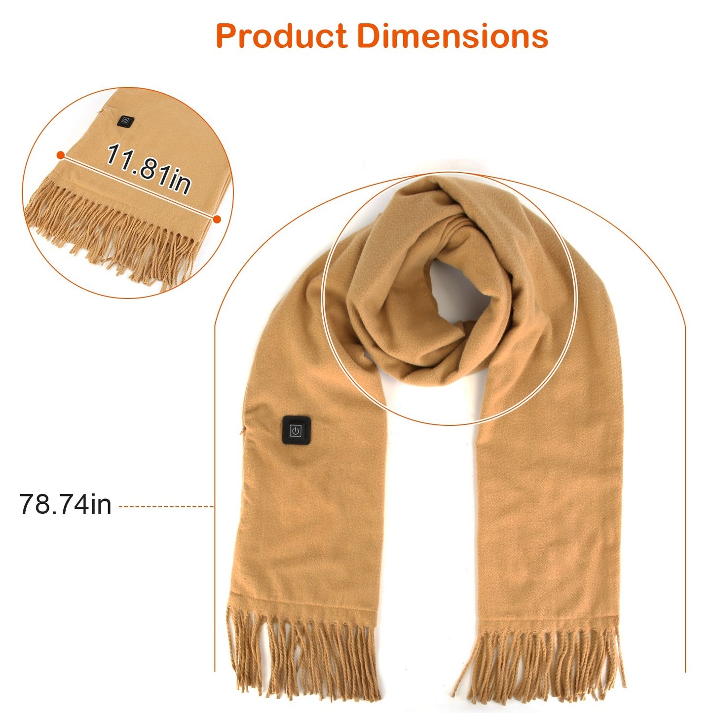 Electric Heated Scarf – Rechargeable Winter Neck Warmer