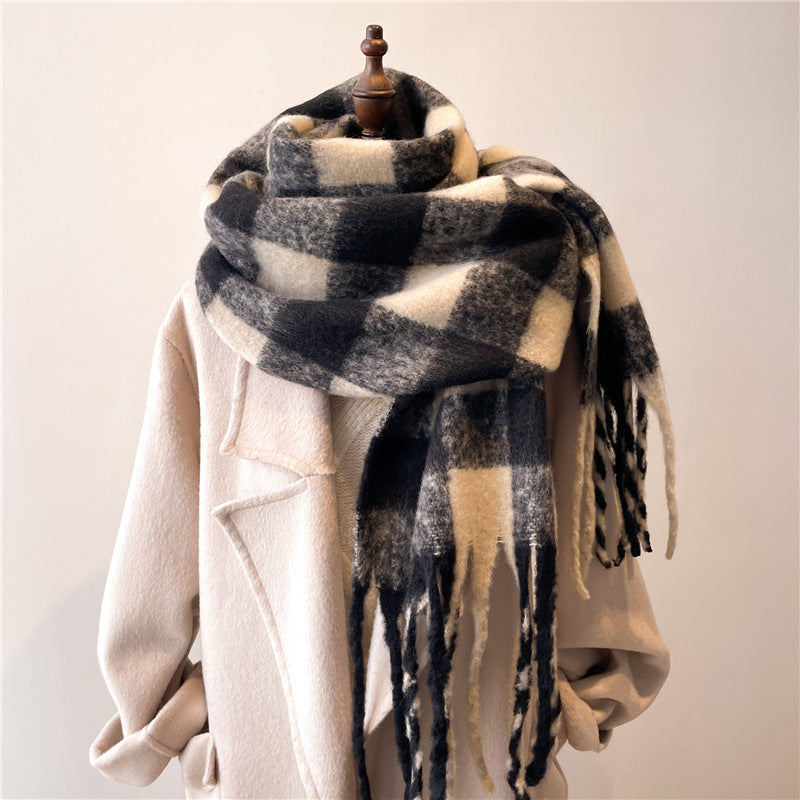 Winter Scarf Plaid Men's And Women's - Warm Scarf